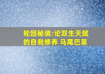 轮回秘境:论双生天赋的自我修养 马尾巴草